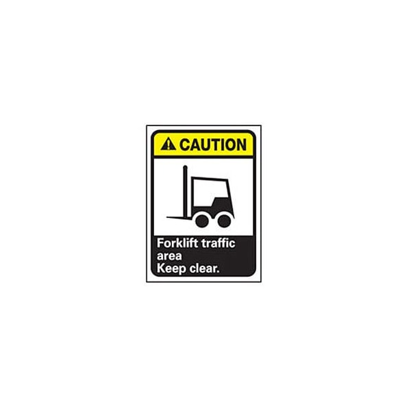 NMC Graphic Signs - Caution Forklift Traffic Area - Plastic 10W X 14H